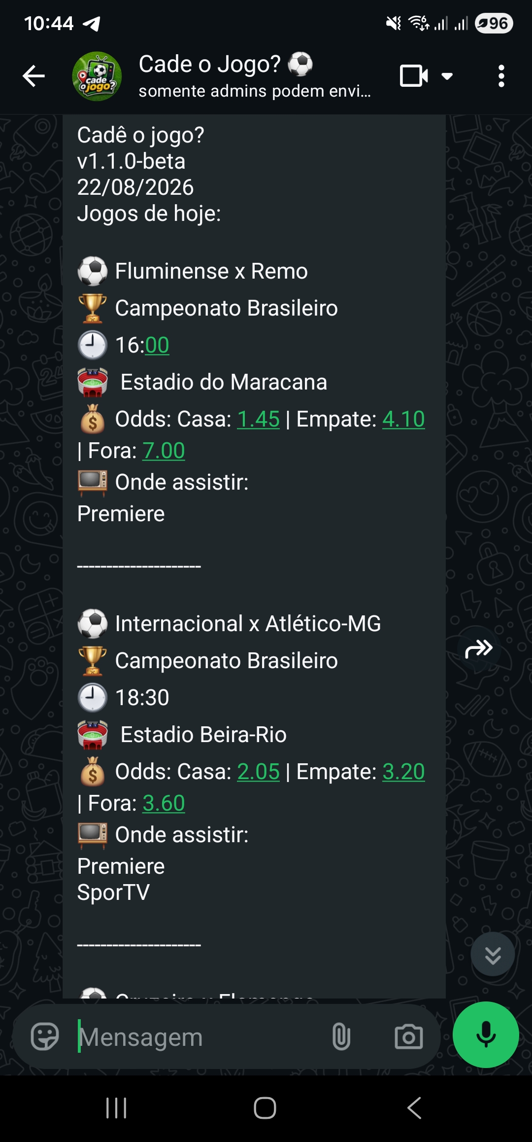 Exemplo do Cadê o Jogo?